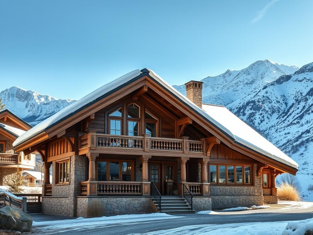 Himalayan cottage-inspired home with wooden elements and sloping roof Himalayan cottage-inspired home with wooden elements and sloping roof