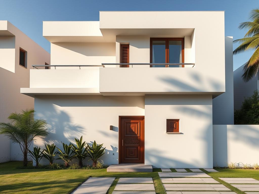 Minimalist Indian home with clean lines and subtle traditional references Minimalist Indian home with clean lines and subtle traditional references