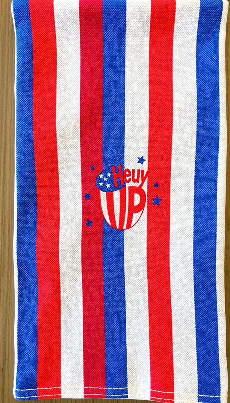 Image of a red, white, and blue striped dish towel