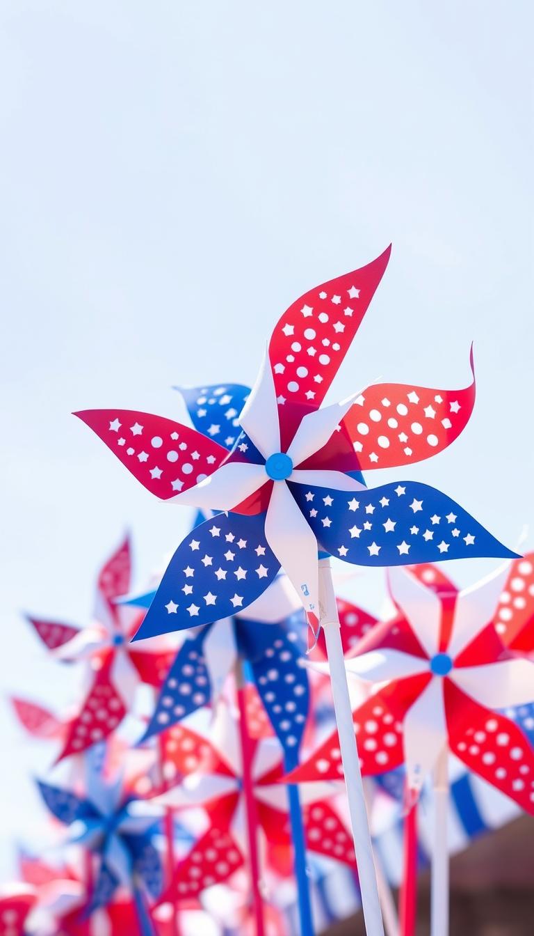 Image of patriotic paper pinwheels