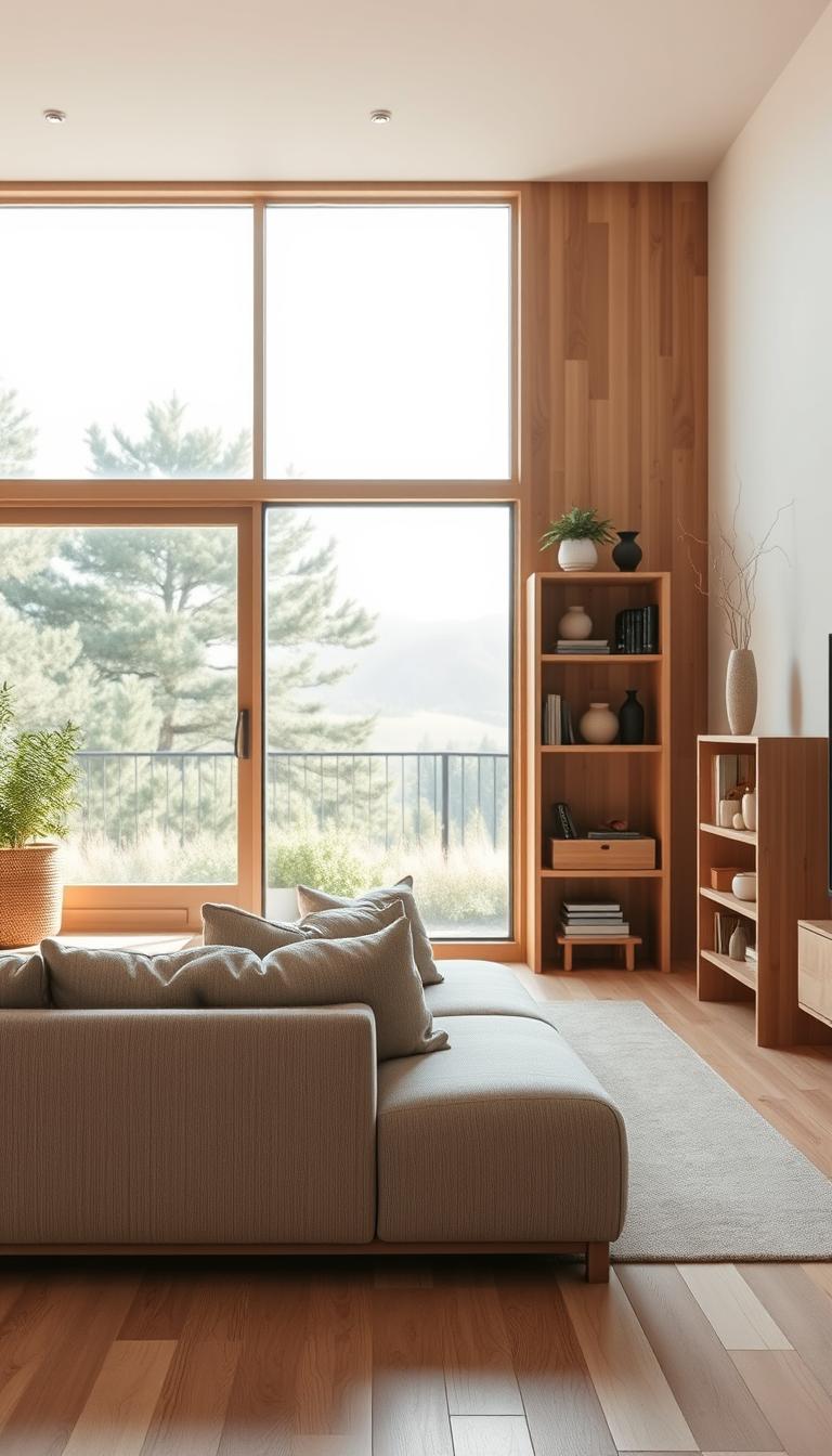 Scandinavian design with natural wood elements
