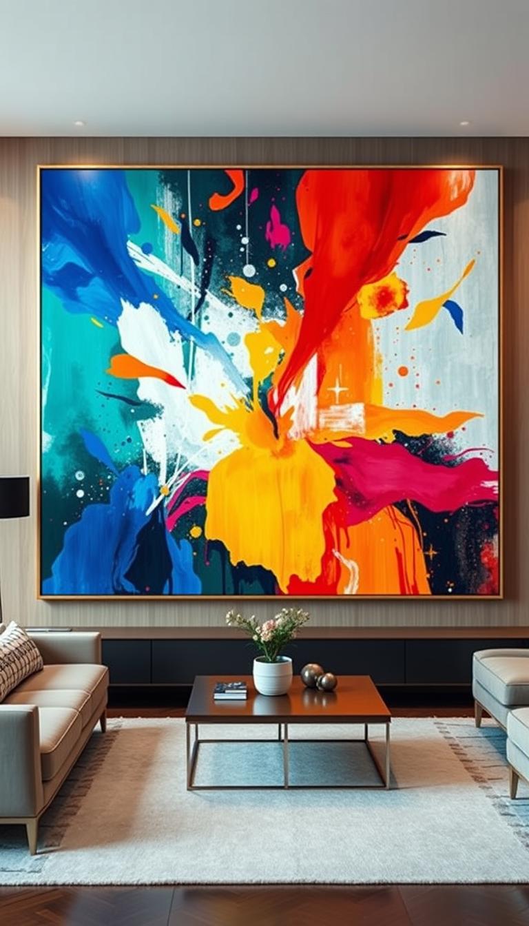 large statement art for living room