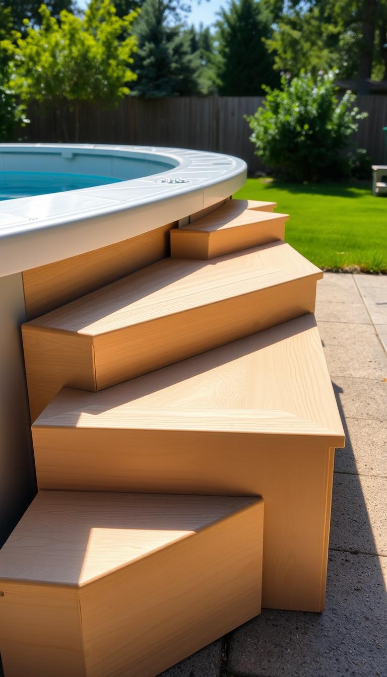 pool step finishing touches
