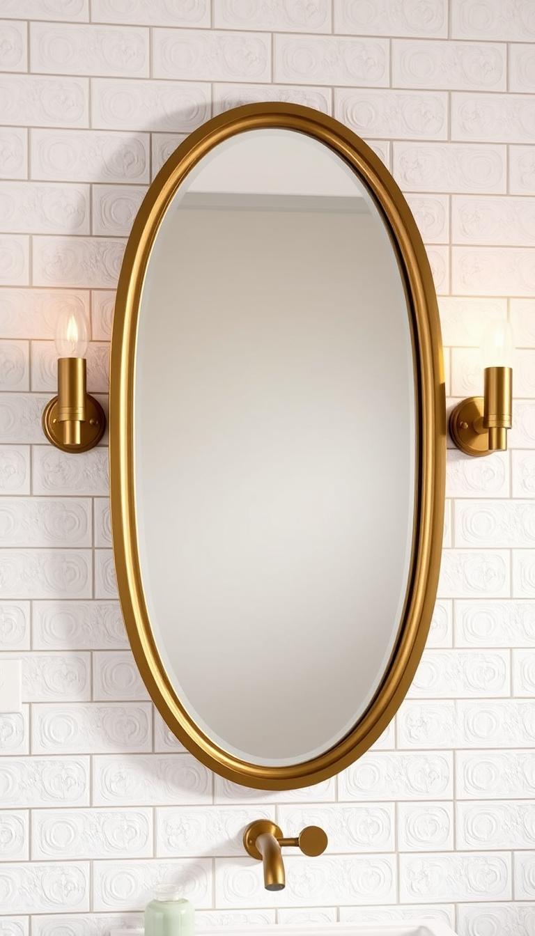 statement mirror in bathroom