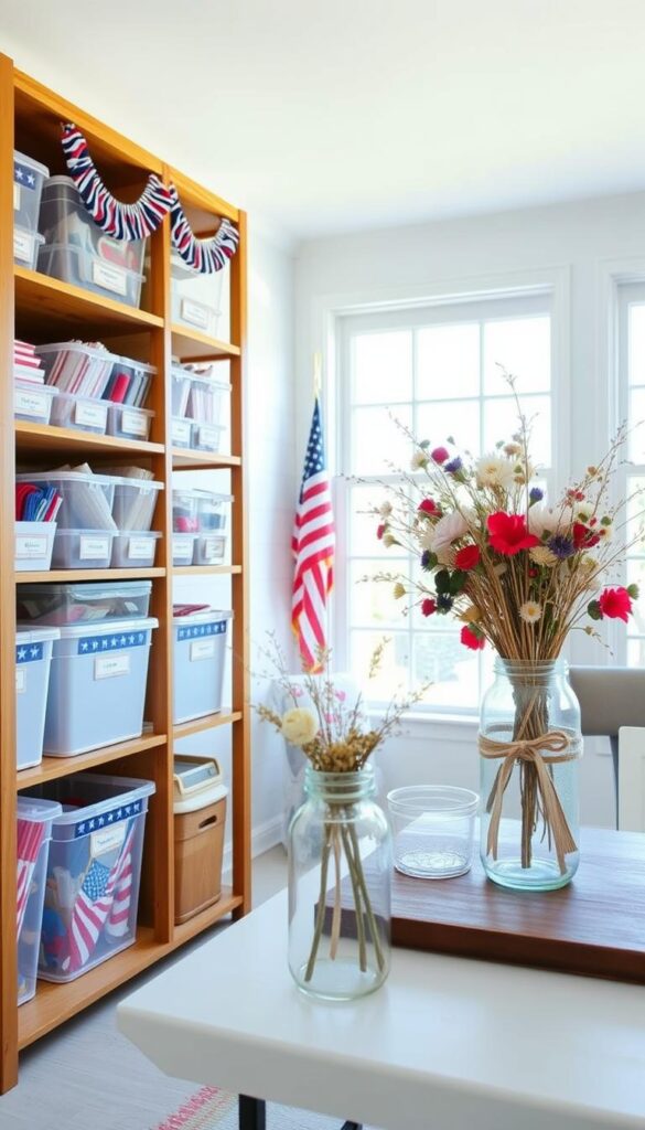 DIY July 4th Centerpieces Storage